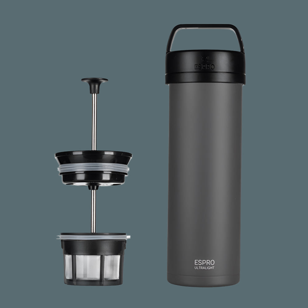ESPRO P0 Ultralight Travel Coffee Press - Grey (16oz / 473ml)