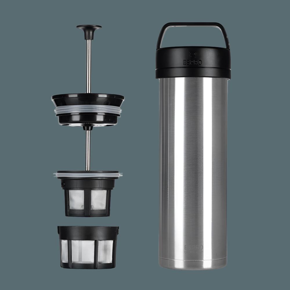 ESPRO P0 Ultralight Travel Coffee Press - Brushed (16oz / 473ml)