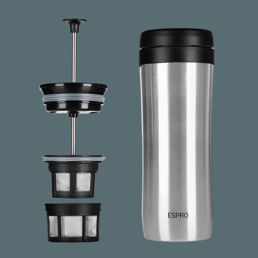 ESPRO P1 Travel Coffee Press - Brushed (12oz / 354ml)