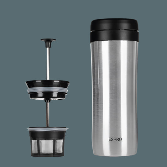 ESPRO P1 Travel Coffee Press - Brushed (12oz / 354ml)