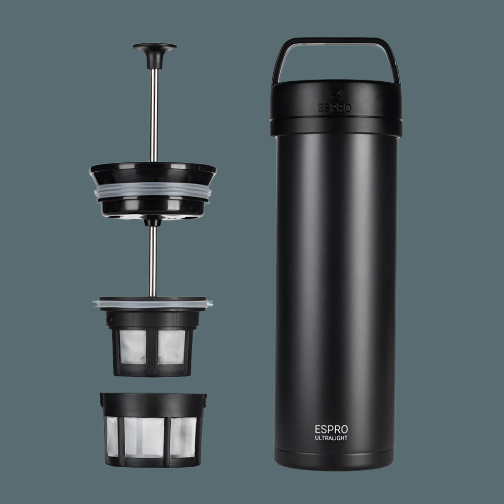 ESPRO P0 Ultralight Travel Coffee Press - Black (16oz / 473ml)