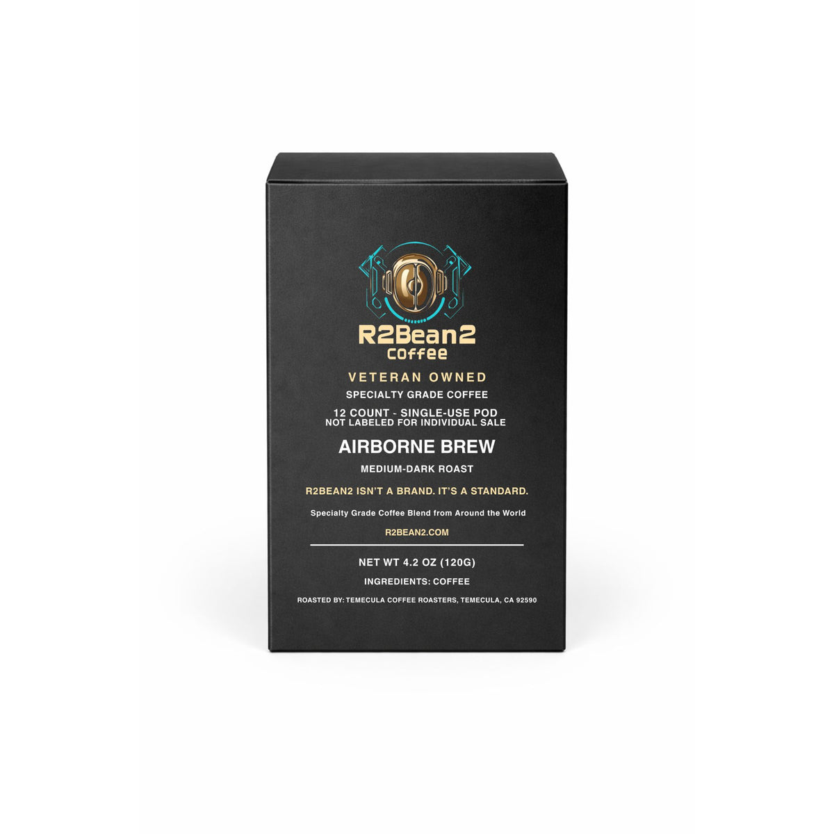 Airborne Brew Medium-Dark Roast (12 Single use cups)