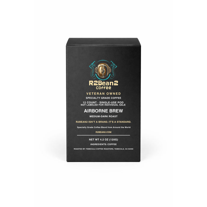 Airborne Brew Medium-Dark Roast (12 Single use cups)