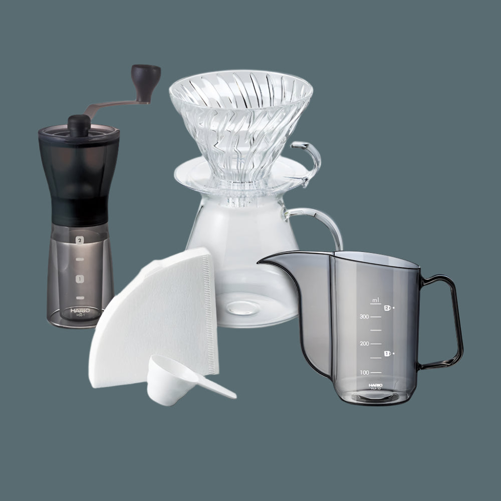 Hario Mini Mill PLUS and Simply Hario V60 Glass Brewing Kit