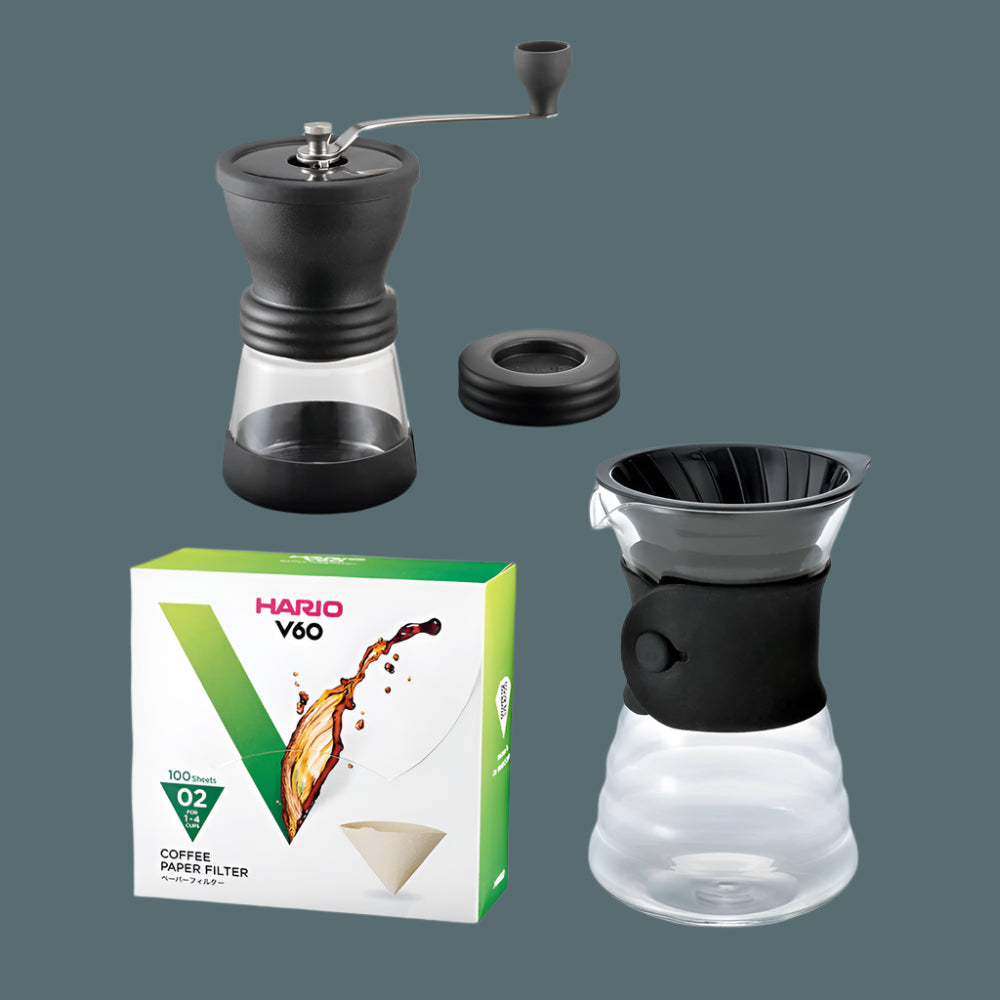 Hario Skerton N and V60 Drip Decanter Starter Kit