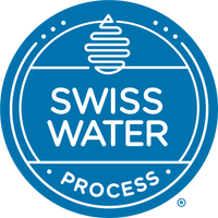 Swiss Water Process logo with blue circle and white text