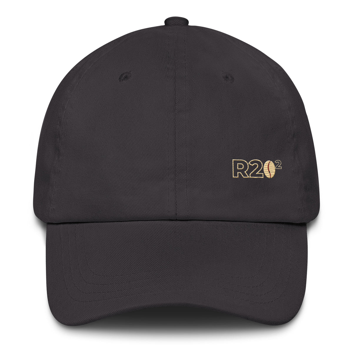 Dark Grey cap with a R2Bean2 logo on a white background